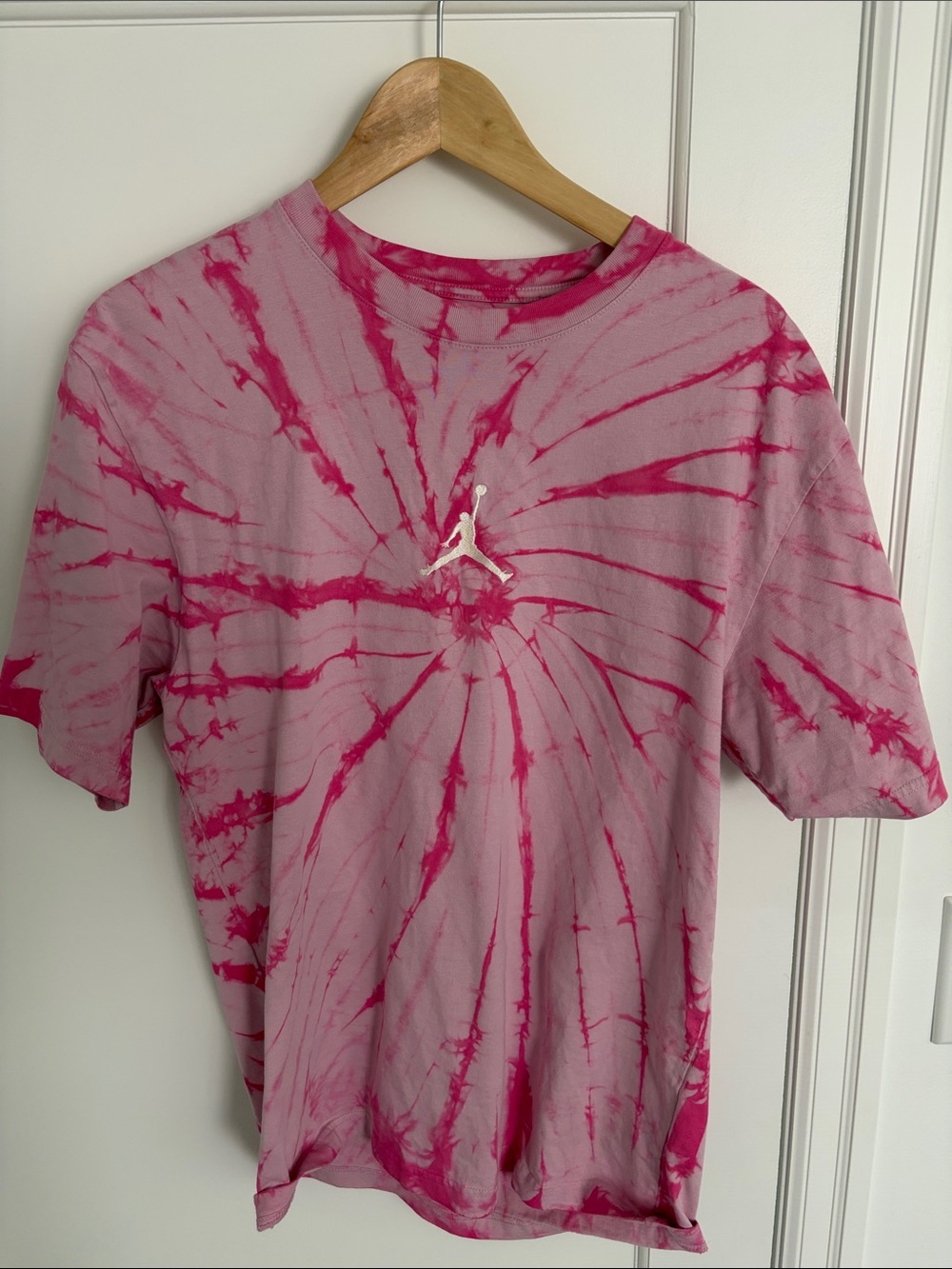 Nike Pink Tie-Dye T-Shirt with White Jumpman